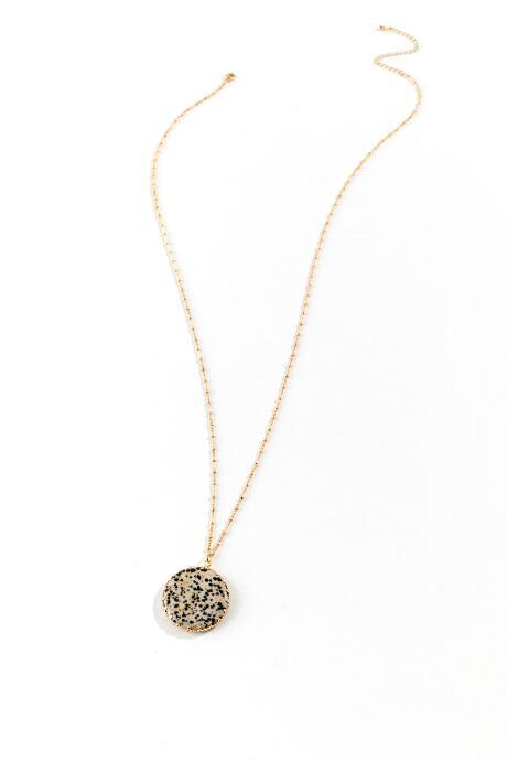 Francesca's Eileen Circle Pendant Necklace - Taupe