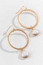 Francesca's Delaney Pearl Circle Drop Earrings - Pearl