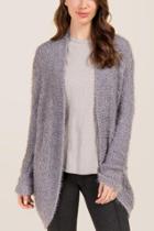 Francesca's Marabel Eyelash Cocoon Sweater Wrap - Gray