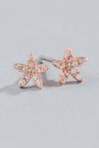 Francesca Inchess Columbia Crystal Floral Studs - Rose/gold
