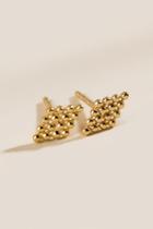 Francesca's Janelle Textured Diamond Shape Stud Earrings - Gold