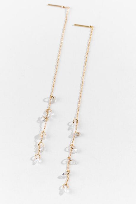 Francesca's Palmer Delicate Linear Earrings - Crystal