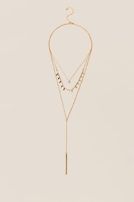 Francesca's Ariel Cubic Zirconia Stick Necklace - Gold
