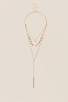 Francesca's Ariel Cubic Zirconia Stick Necklace - Gold
