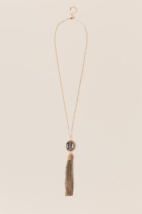 Francesca Inchess Catalina Tassel Pendant In Gray - Gray