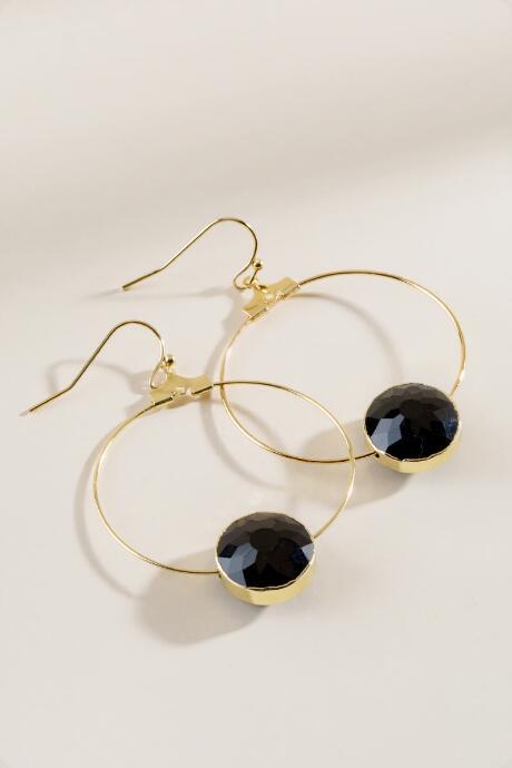 Francesca's Ella Statement Hoops - Black