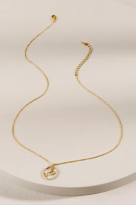 Francesca's Leo Constellation Circle Pendant Necklace - Gold