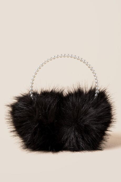 Francesca's Evelyn Pearl Headband Earmuffs - Black