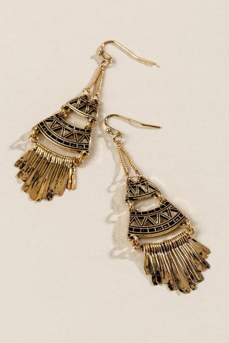 Francesca's Arcadia Metal Earrings - Gold