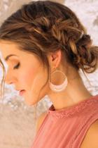 Francesca's Khloe Thread Hoop Earrings - Ivory