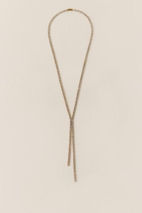 Francesca's Lynette Crystal Fringe Necklace - Clear