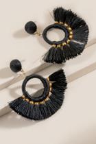 Francesca Inchess Zelena Fringe Hoops In Black - Black
