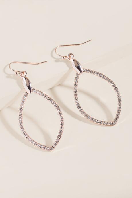 Francesca's Ava Pav Open Marquis Drop Earrings - Crystal