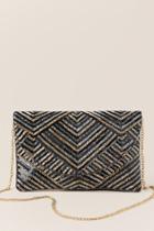 Francesca's Deanna Embellished Crossbody Clutch - Pewter