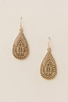 Francesca's Jordan Sparkle Teardrop Earring - Gold