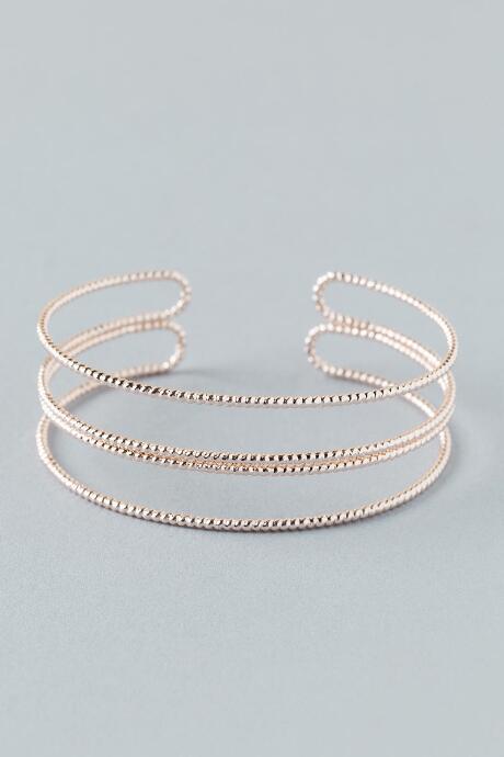 Francesca's Freya Brass Cuff Bracelet - Rose/gold