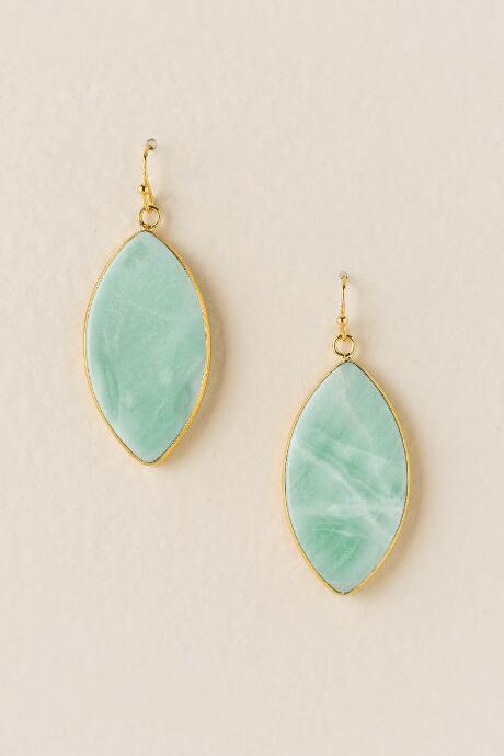 Francesca's Kathleen Stone Drop Earring - Mint