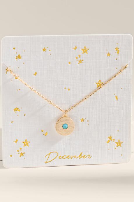 Francesca's December Turquoise Birthstone Pendant Necklace - Turquoise