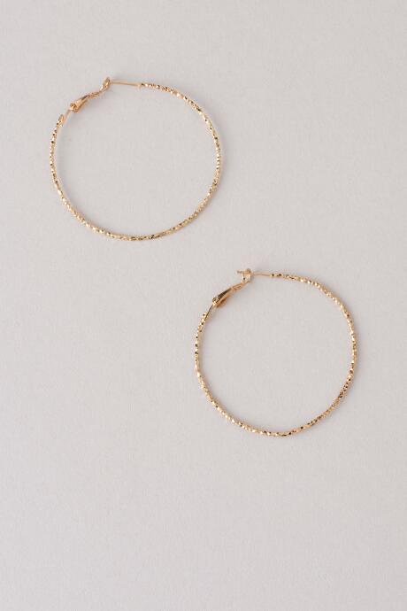 Francesca's Ocala Textured Hoop Earrings In Gold - Gold
