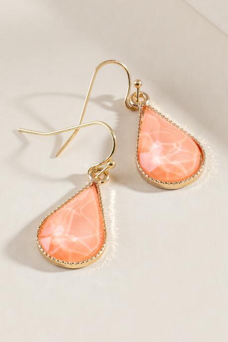 Francesca's Lacey Teardrop Earrings - Tangerine