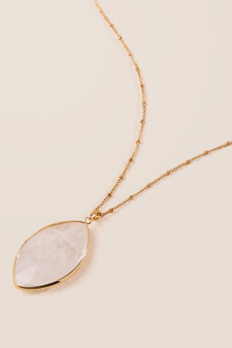 Francesca's Emma Faceted Quartz Pendant - Clear