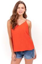 Francesca's Brynlee Scallop Tank Top - Red