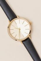 Francesca's Nadine Minimal Two Tone Watch - Black