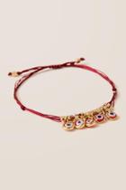 Francesca's Evil Eye Beaded Charm Bracelet - Red