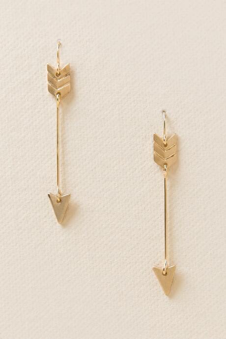 Francesca's Ivana Arrow Drop Earring - Gold