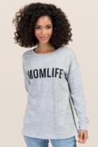 Ayla Momlife Graphic Sweatshirt - Heather Gray