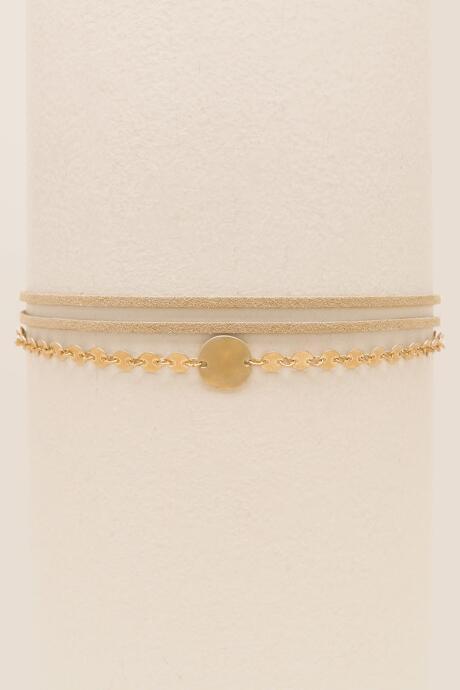 Francesca's Brandi Leather Layered Choker - Taupe