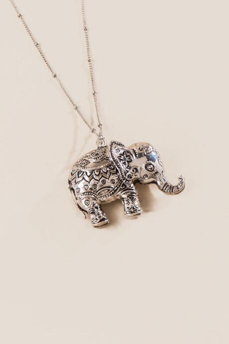 Francesca Inchess Eddie The Elephant Engraved Pendant - Silver
