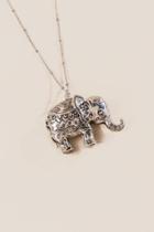 Francesca Inchess Eddie The Elephant Engraved Pendant - Silver