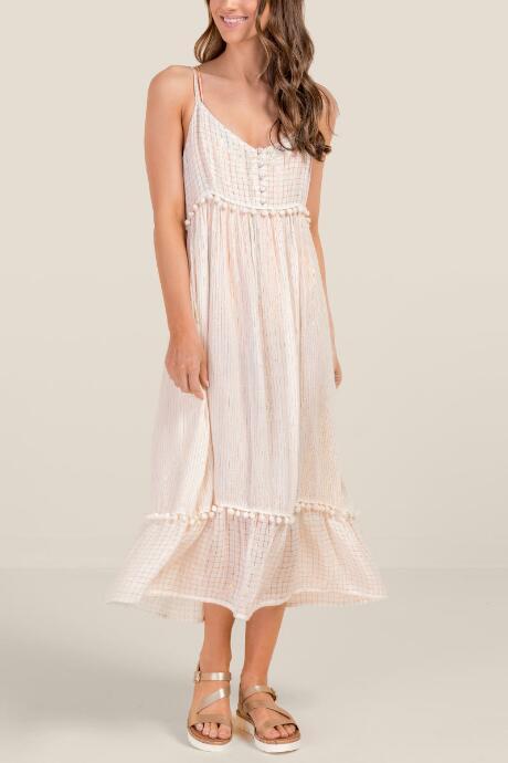 Francesca's Danica Lurex Maxi Cover-up - Ivory