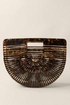 Francesca's Lela Marble Arc Clutch In Tort - Tortoise
