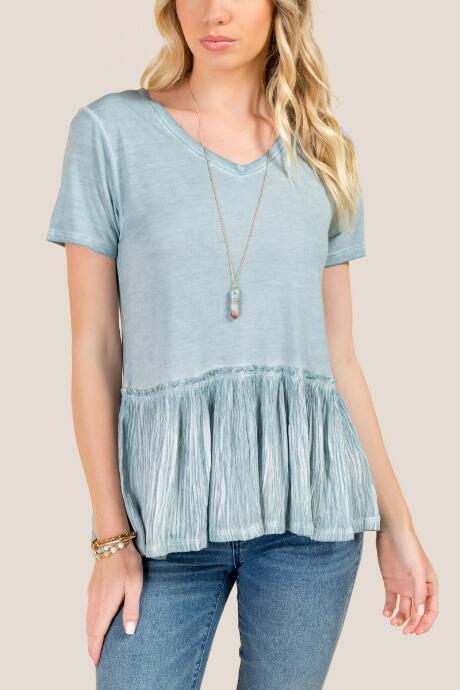 Francesca Inchess Lilly Peplum Tee - Teal