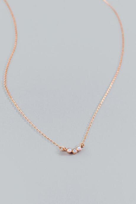 Francesca's Mary Opal Delicate Necklace - Rose/gold
