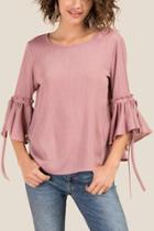 Francesca Inchess Isabella Extreme Bell Sleeve Top - Rose