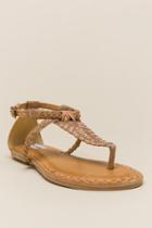 Not Rated Zolin Braided T-strap Sandal - Nude