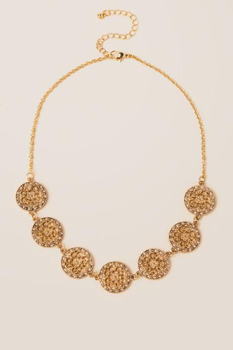 Francesca Inchess Gracie Filigree Necklace In Gold - Crisp Champagne