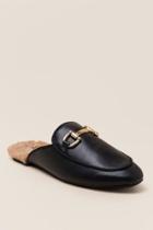 Xoxo Patrixia Fur Trim Mule - Black