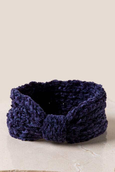 Francesca Inchess Elena Chenille Turban - Navy