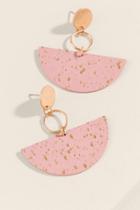 Francesca's Maddie Semi Circle Drop Earrings - Pink