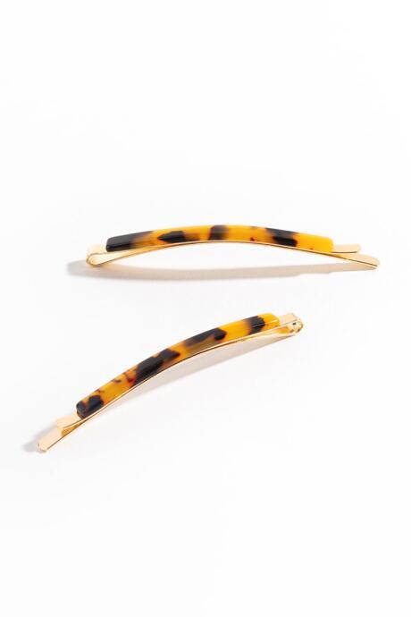 Francesca's Amber 2pk Milk Tort Bobby Pins - Amber