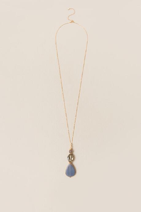 Francesca's Eisley Semi-precious Pendant Necklace - Gray