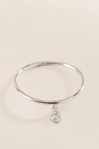 Francesca's Lily Crystal Charm Ring - Silver