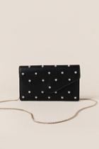 Francesca's Hillary Pearl Crossbody Clutch - Black