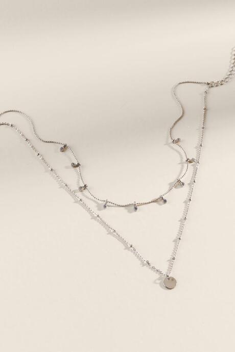 Francesca's Lilah Layered Coin Pendant Necklace - Silver