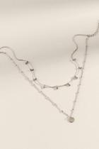 Francesca's Lilah Layered Coin Pendant Necklace - Silver