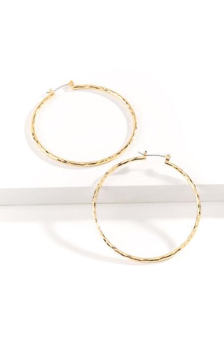 Francesca's Tara Gold Hoop Earrings - Gold